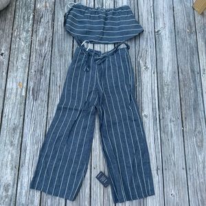 New with tags Faithfull the Brand linen stripe set.